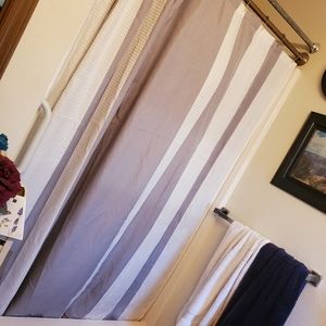 Better Homes and Gardens gray and white striped diamond textured shower curtain
